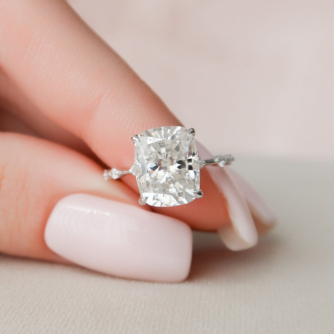 Handmade Distance Pave Wedding Ring
