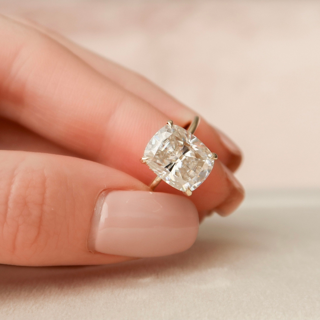 Custom Handmade Cushion Engagement Ring