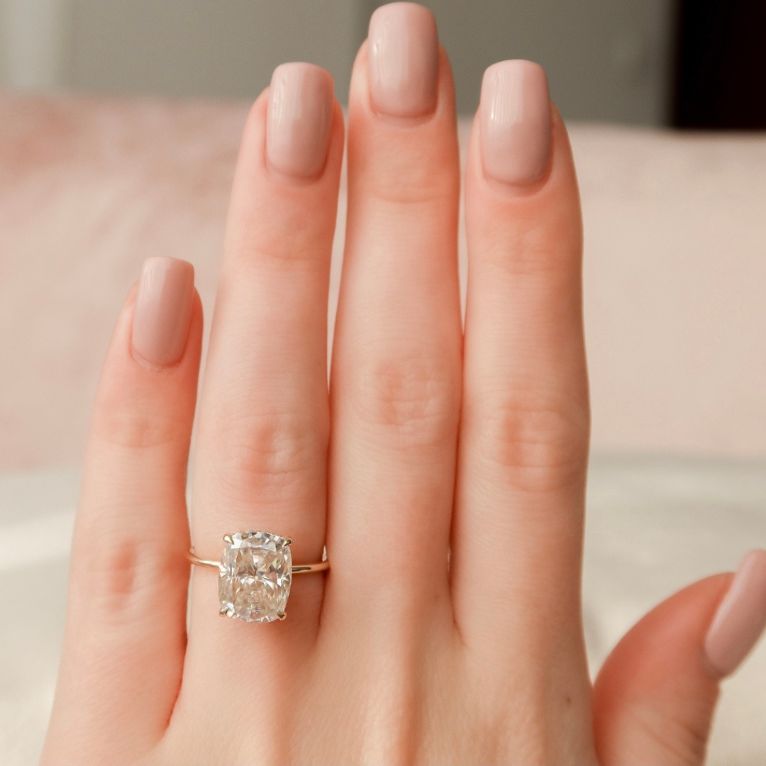 Big Cushion Moissanite Statement Ring