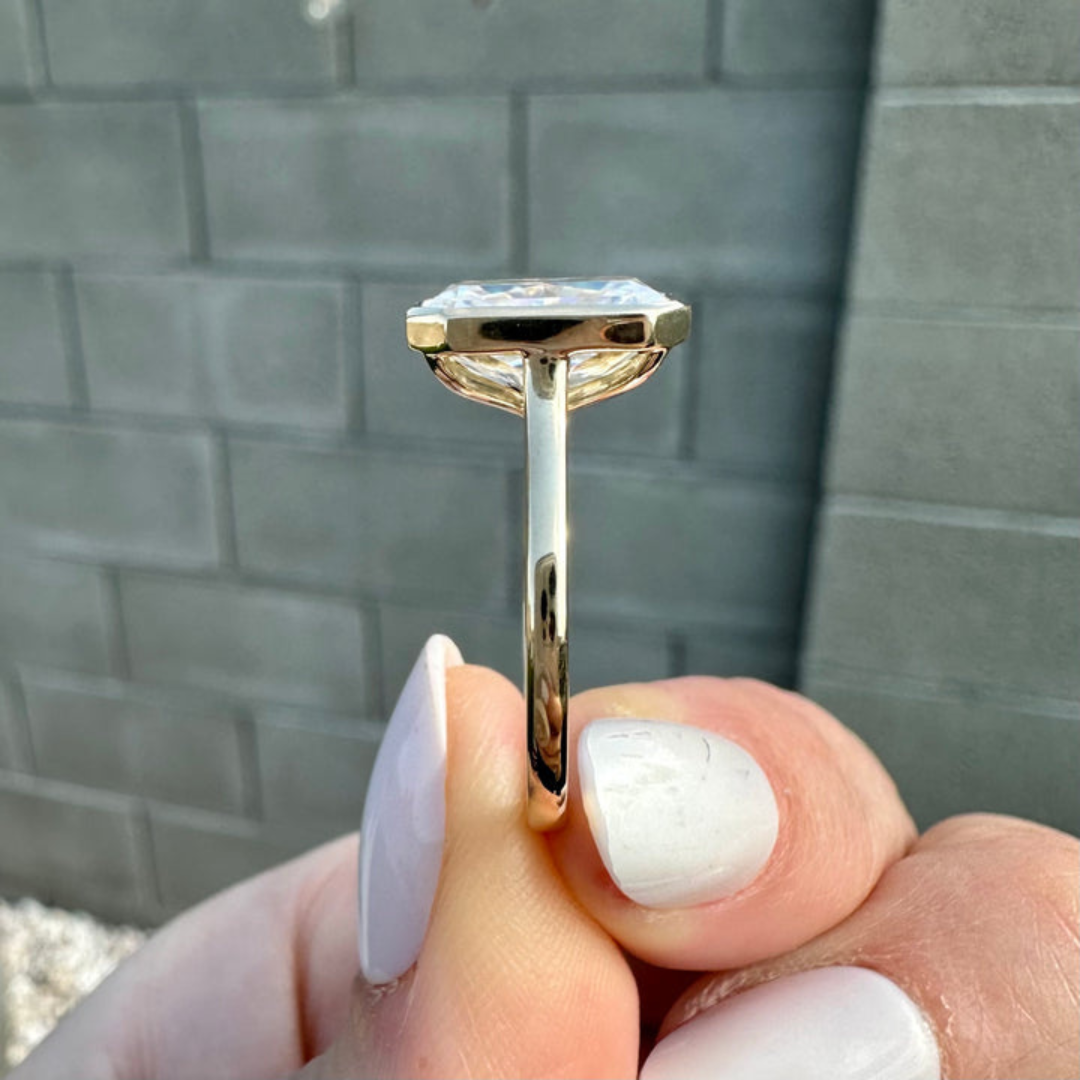 Moissanite 5 CT Radiant Cut Diamond Art Deco Mid-Century Handmade Anniversary Ring Mapple Gems