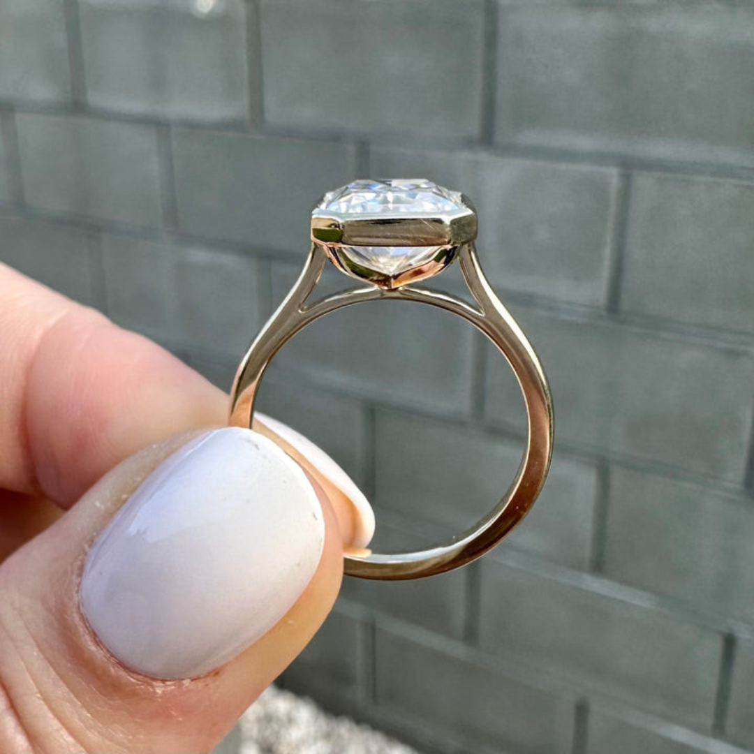 Moissanite 5 CT Radiant Cut Diamond Art Deco Mid-Century Handmade Anniversary Ring Mapple Gems