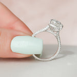 Load image into Gallery viewer, Unique Bridal Moissanite Ring with Pave Design