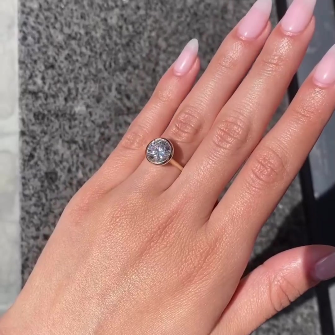 Minimalist Bezel Set Moissanite Ring