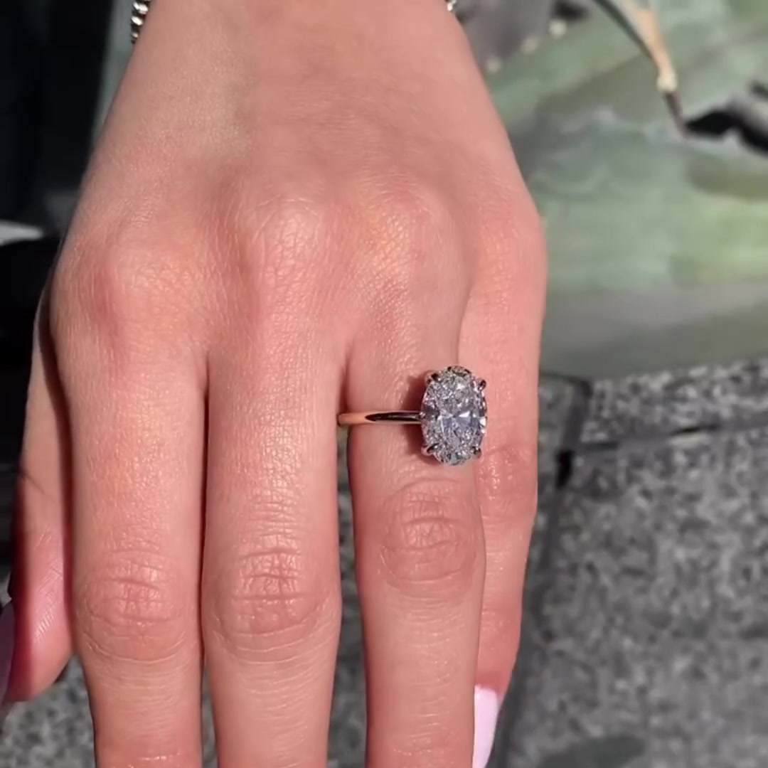 Oval Cut Moissanite Solitaire Ring Solid Gold Engagement, Bridal & Anniversary Ring Mapple Gems