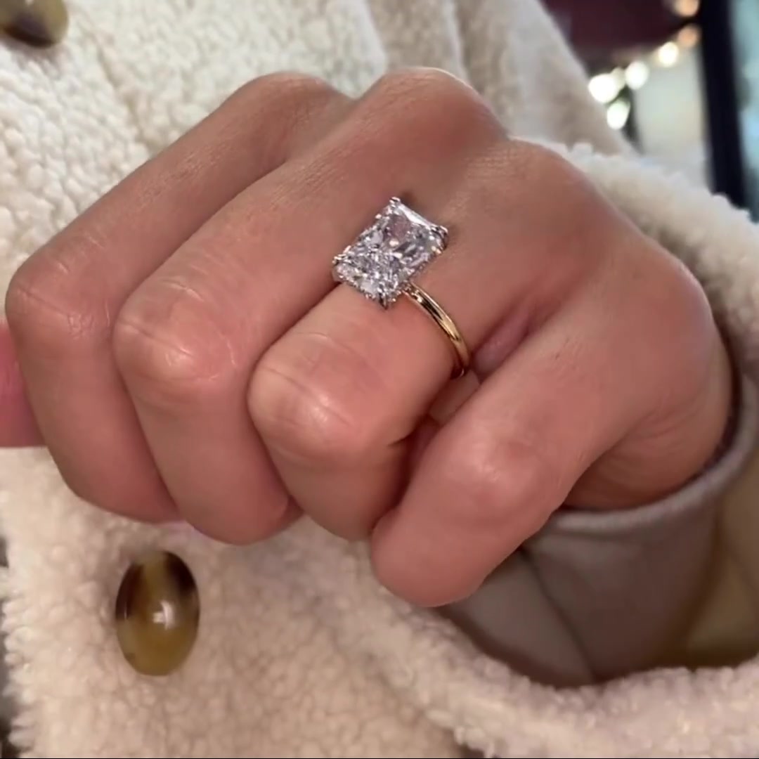 Elegant Hidden Halo Anniversary Ring