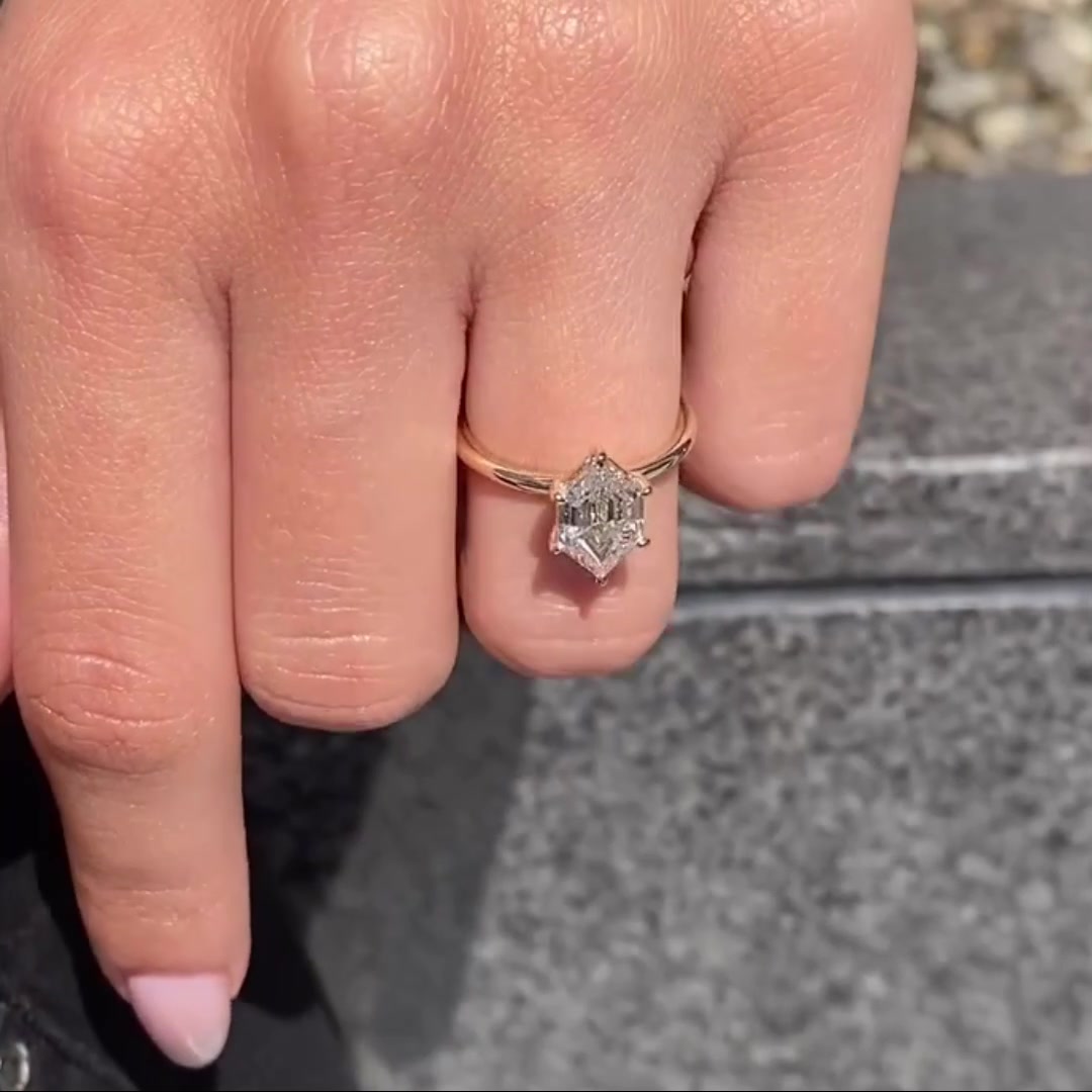 Custom Hexagon Moissanite Jewelry