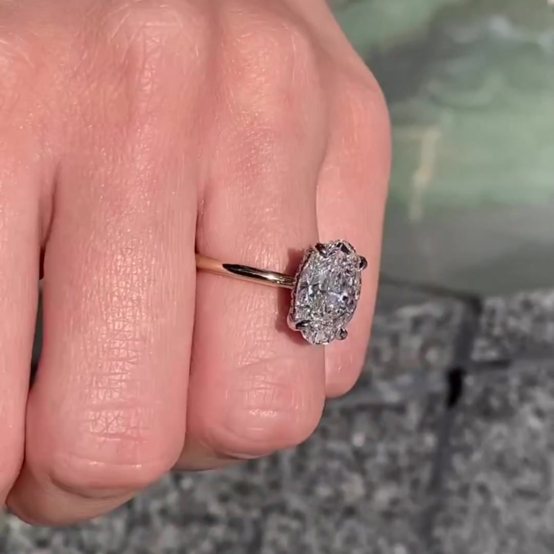 Oval Cut Moissanite Solitaire Ring Solid Gold Engagement, Bridal & Anniversary Ring Mapple Gems