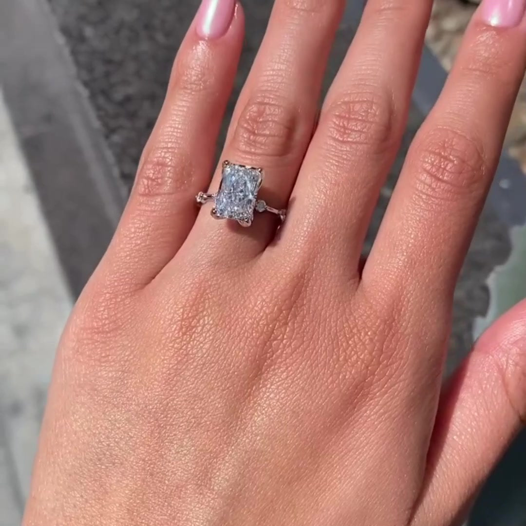14K Solid Gold Moissanite Ring