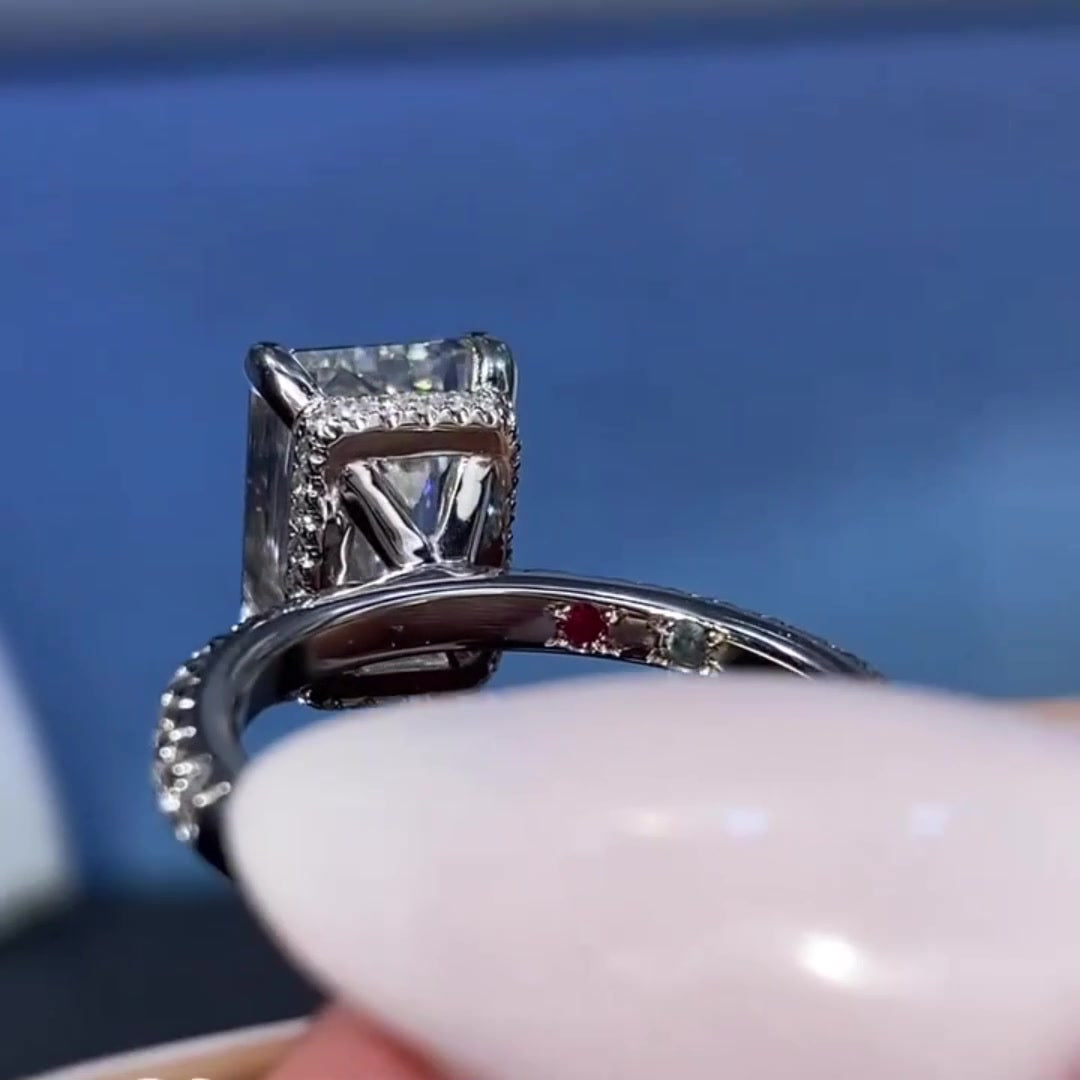 Custom White Gold Moissanite Ring