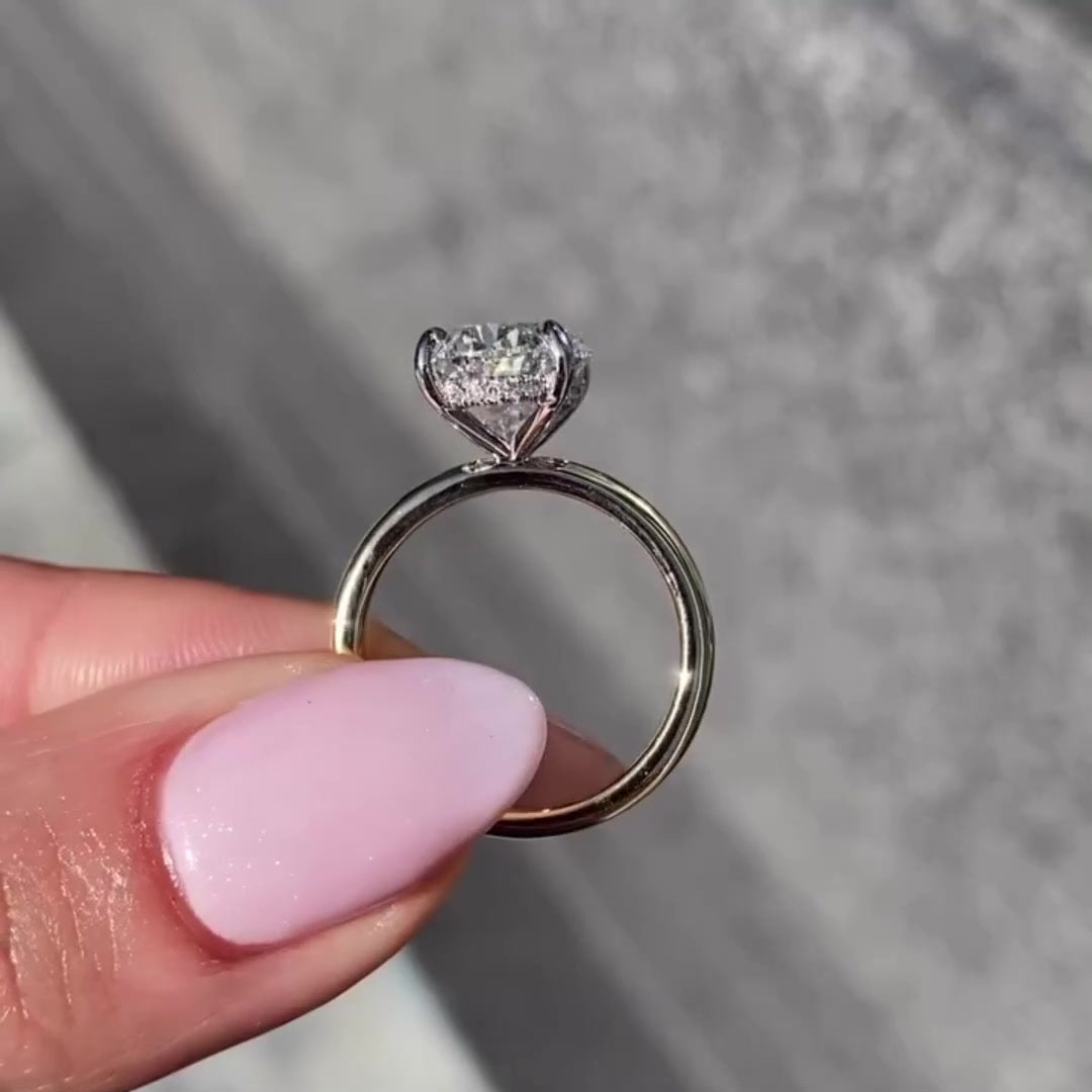 Oval Cut Moissanite Solitaire Ring Solid Gold Engagement, Bridal & Anniversary Ring Mapple Gems