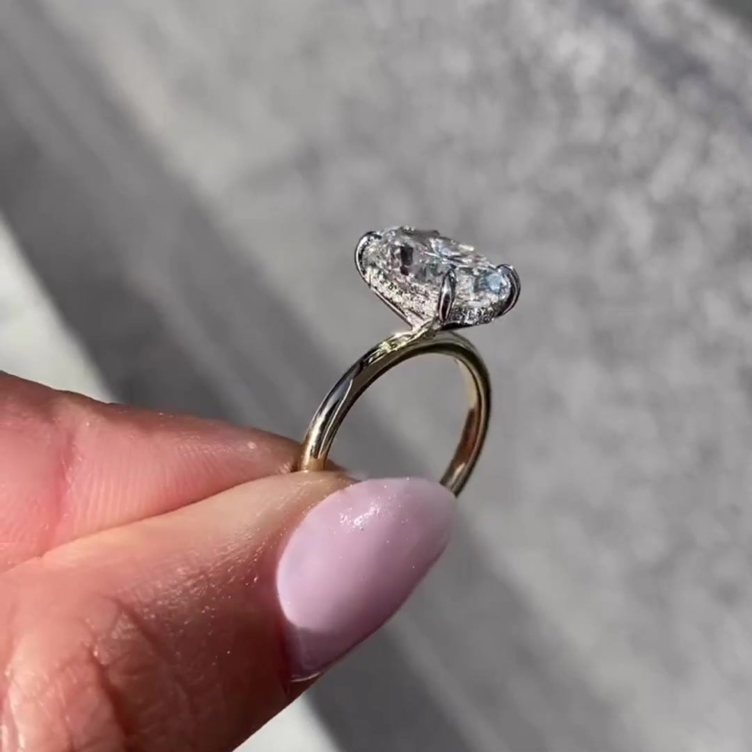 Oval Cut Moissanite Solitaire Ring Solid Gold Engagement, Bridal & Anniversary Ring Mapple Gems
