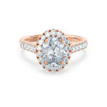 Load image into Gallery viewer, Oval Cut Moissanite Halo Engagement Ring