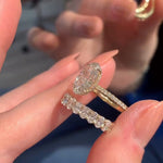 Load image into Gallery viewer, Handmade Half Eternity Oval Wedding Band