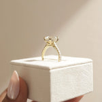 Load image into Gallery viewer, Oval Cut Moissanite Engagement Ring Hidden Halo Wedding Ring Unique Bridal Proposal Gift