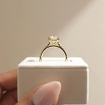 Load image into Gallery viewer, Oval Cut Moissanite Engagement Ring Hidden Halo Wedding Ring Unique Bridal Proposal Gift