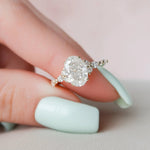 Load image into Gallery viewer, Solid Gold Oval Hidden Halo Ring