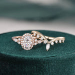 Load image into Gallery viewer, Elegant Oval Cluster Halo Bridal Wedding Ring Set USA