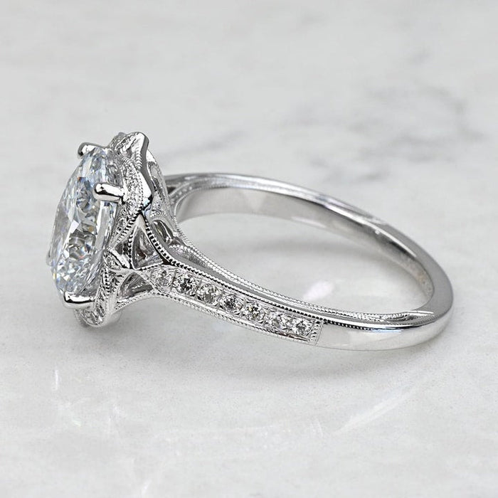 1.75 CT Oval Cut Lab Grown Diamond Pave Engagement Ring Mapple Gems