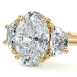 Load image into Gallery viewer, 2.50 CT Oval Cut Lab Grown Diamond Three Stone Engagement Ring Mapple Gems