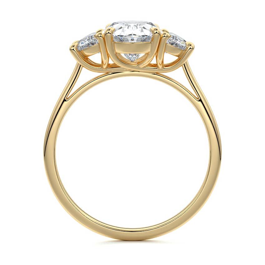 2.50 CT Oval Cut Lab Grown Diamond Three Stone Engagement Ring Mapple Gems