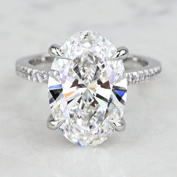 4.00 CT Oval Cut Lab Grown Diamond Engagement Ring Mapple Gems