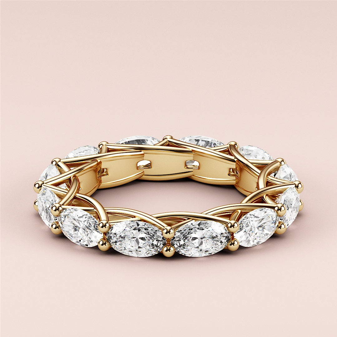 1.50 TCW Oval Cut Lab Grown Diamond Wedding Band Gift For Her Mapple Gems