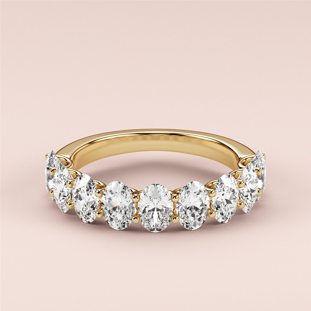 1.00 TCW Oval Cut Lab Grown Diamond Wedding Band Gift For Her Mapple Gems