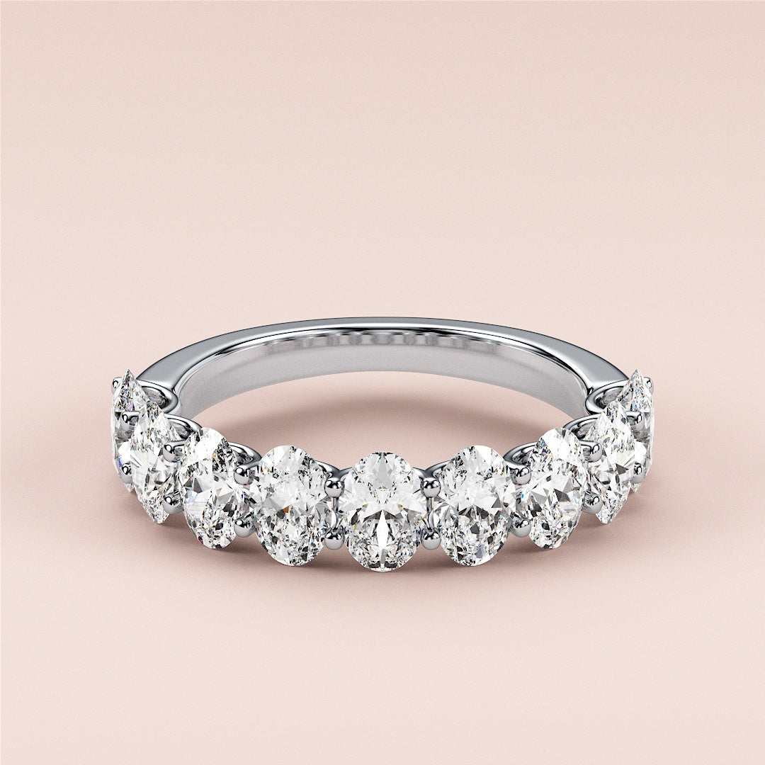 1.00 TCW Oval Cut Lab Grown Diamond Wedding Band Gift For Her Mapple Gems