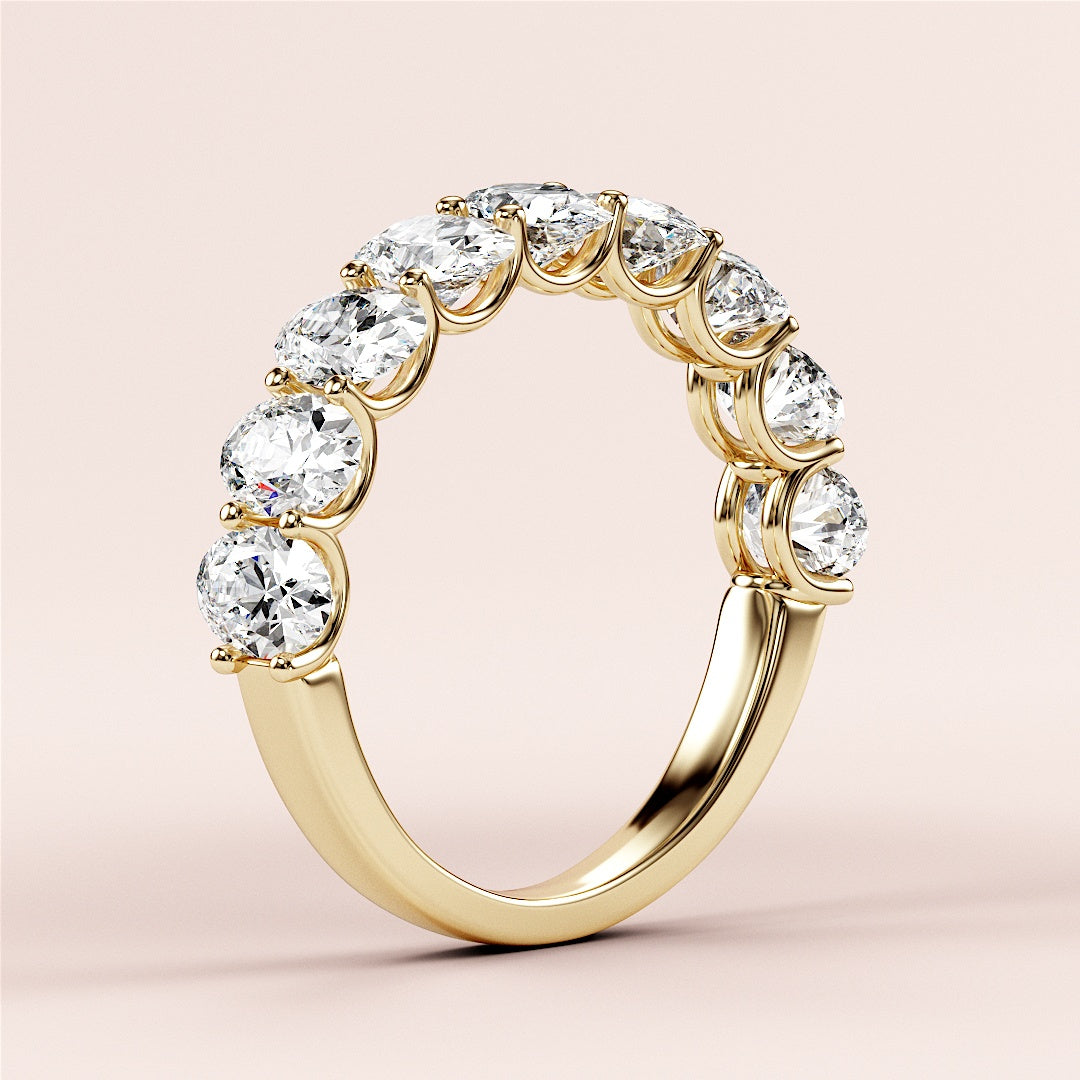 1.00 TCW Oval Cut Lab Grown Diamond Wedding Band Gift For Her Mapple Gems