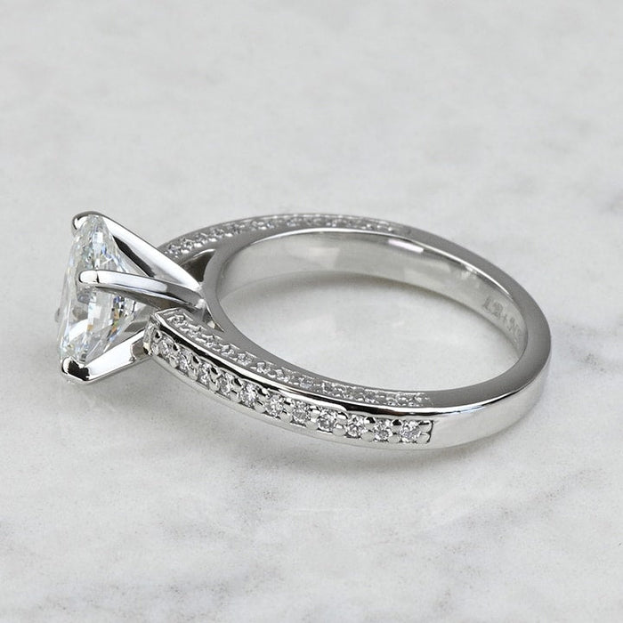 2.50 CT Oval Cut Lab Grown Diamond Pave Engagement Ring Mapple Gems