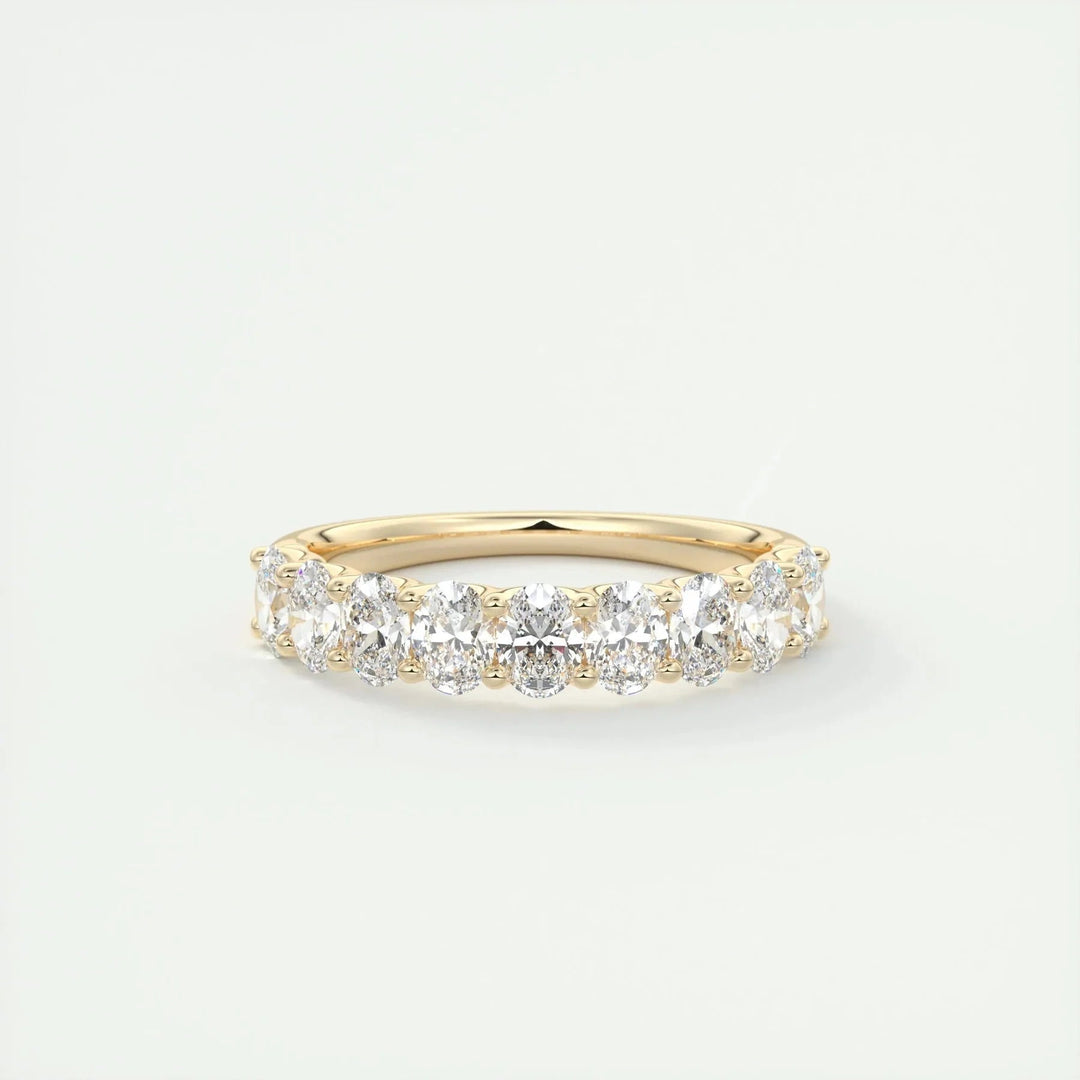 1.50 TCW Oval Cut Moissanite Bridal Wedding Band Mapple Gems
