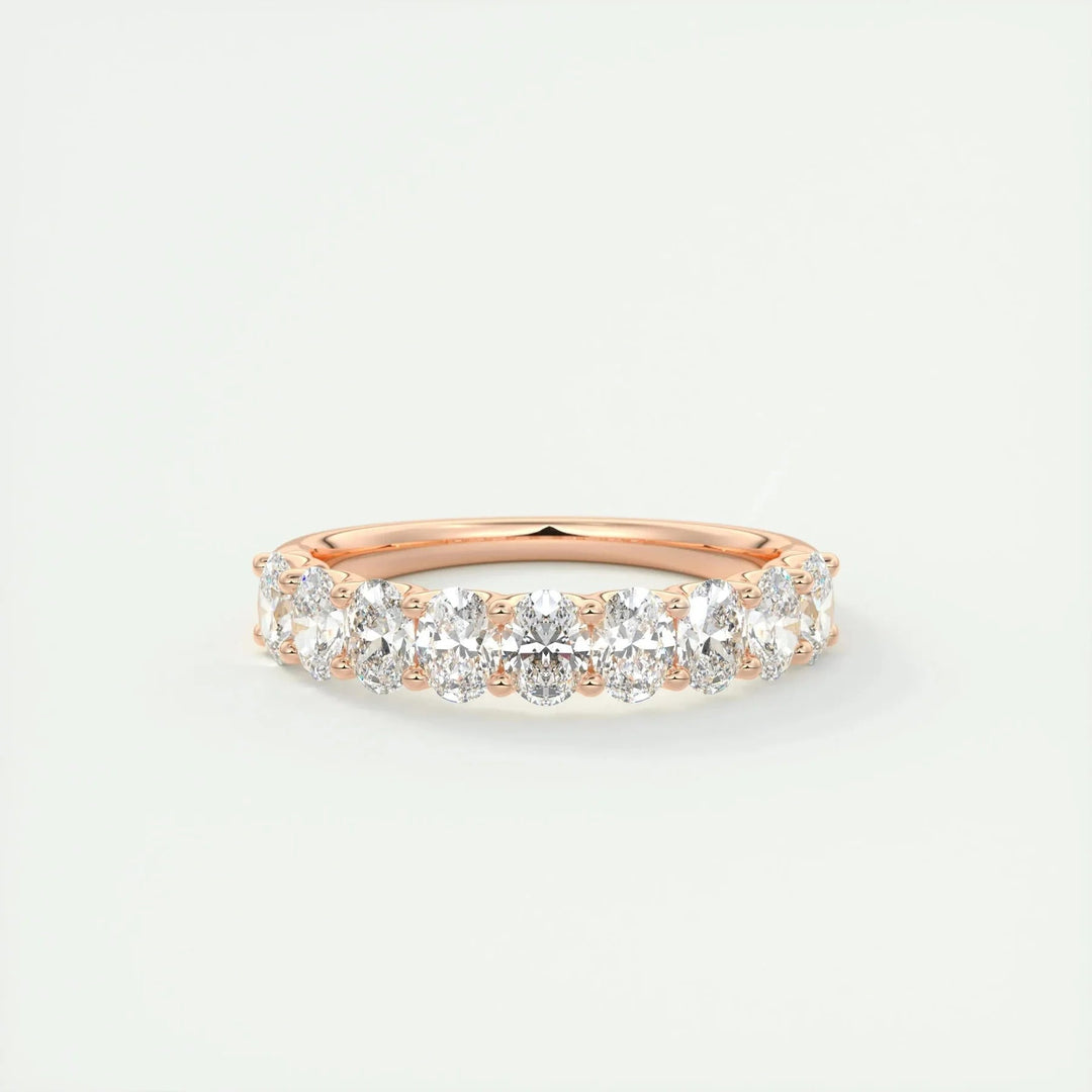 1.50 TCW Oval Cut Moissanite Bridal Wedding Band Mapple Gems