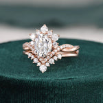 Load image into Gallery viewer, Affordable Oval Cut Moissanite Engagement and Wedding Ring Set