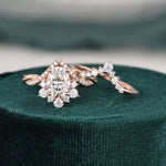 Load image into Gallery viewer, Sparkling 2 CT Oval Moissanite Bridal Set with Band