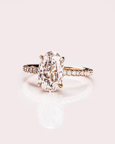 Luxury Oval Hidden Halo Bridal Jewelry