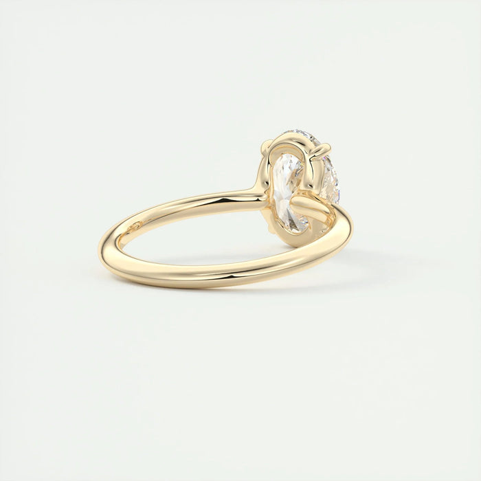 Classic oval moissanite promise ring for women, on hand