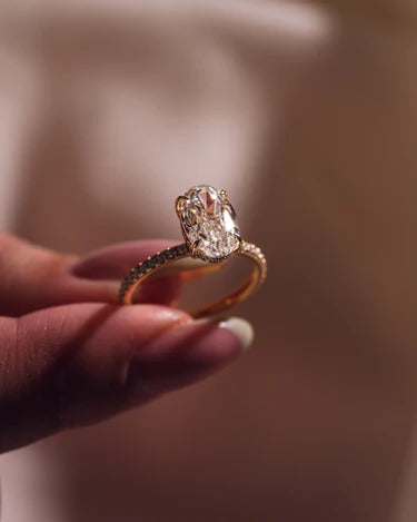 Elegant Oval Full Eternity Wedding Ring