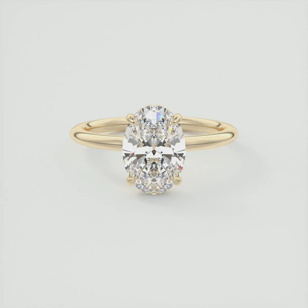 Oval Cut Moissanite Solitaire Engagement Ring