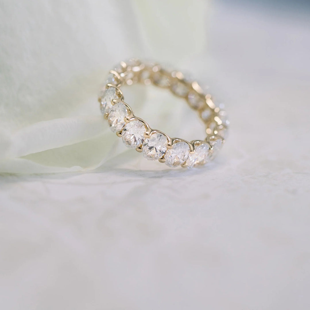 Oval Cut Moissanite Full Eternity Wedding Band Mapple Gems