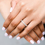 Load image into Gallery viewer, Oval Cut Moissanite Full Eternity Wedding Band Mapple Gems