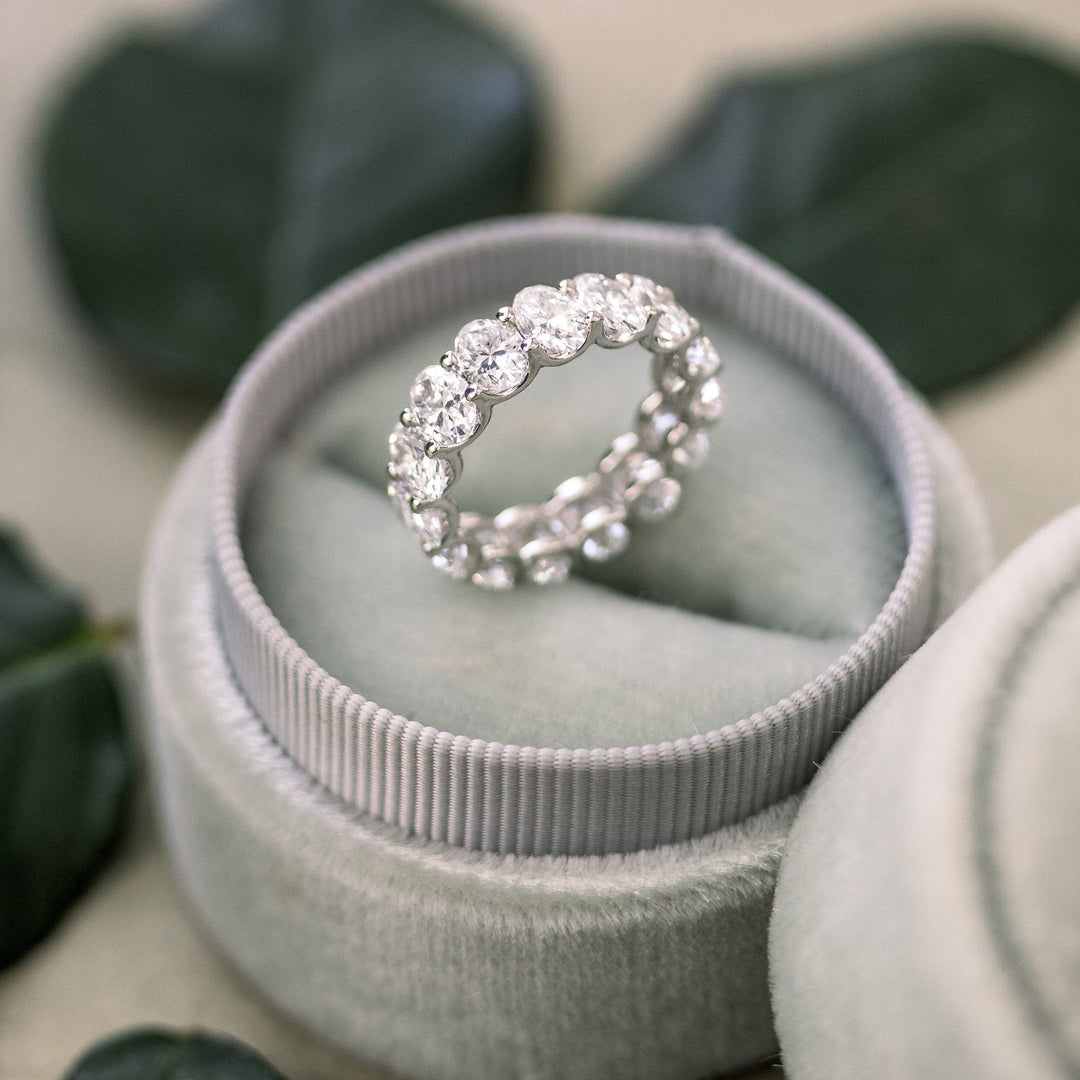 Oval Cut Moissanite Full Eternity Wedding Band Mapple Gems