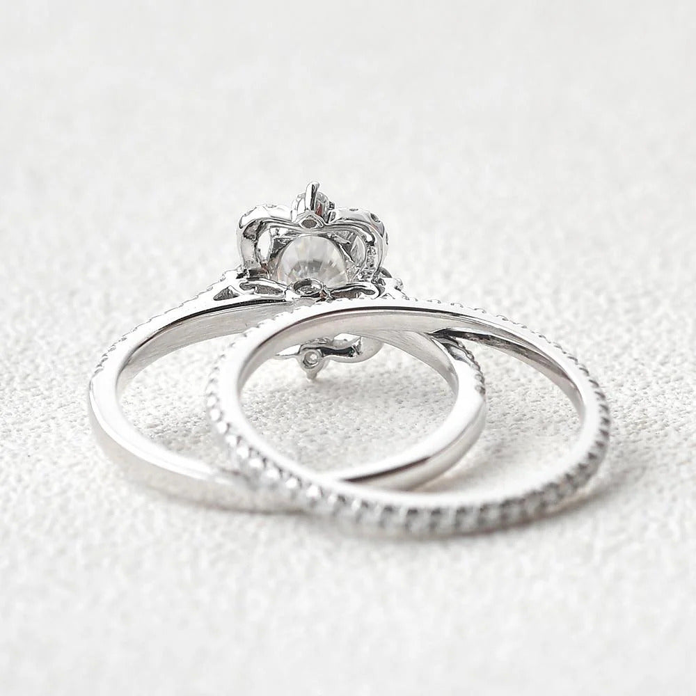 Oval Cut Moissanite Wedding Bridal Ring Set Mapple Gems