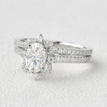 Load image into Gallery viewer, Oval Cut Moissanite Wedding Bridal Ring Set Mapple Gems