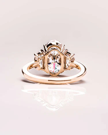 Oval Cut Diamond Alternative Anniversary Ring