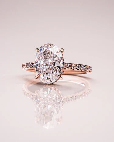 Solid Gold Oval Moissanite Anniversary Set