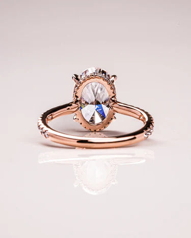 Custom Made Oval Bridal Promise Ring Set