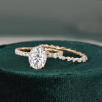 Load image into Gallery viewer, 2.0 CT Oval Cut Solitaire Moissanite Bridal Wedding Ring Set Mapple Gems