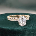 Load image into Gallery viewer, 2.0 CT Oval Cut Solitaire Moissanite Bridal Wedding Ring Set Mapple Gems