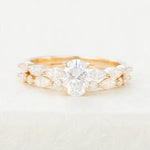 Load image into Gallery viewer, Oval Moissanite Solitaire Bridal Wedding Ring Set