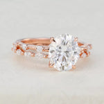 Load image into Gallery viewer, Elegant Oval Solitaire Moissanite Bridal Wedding Ring Set USA